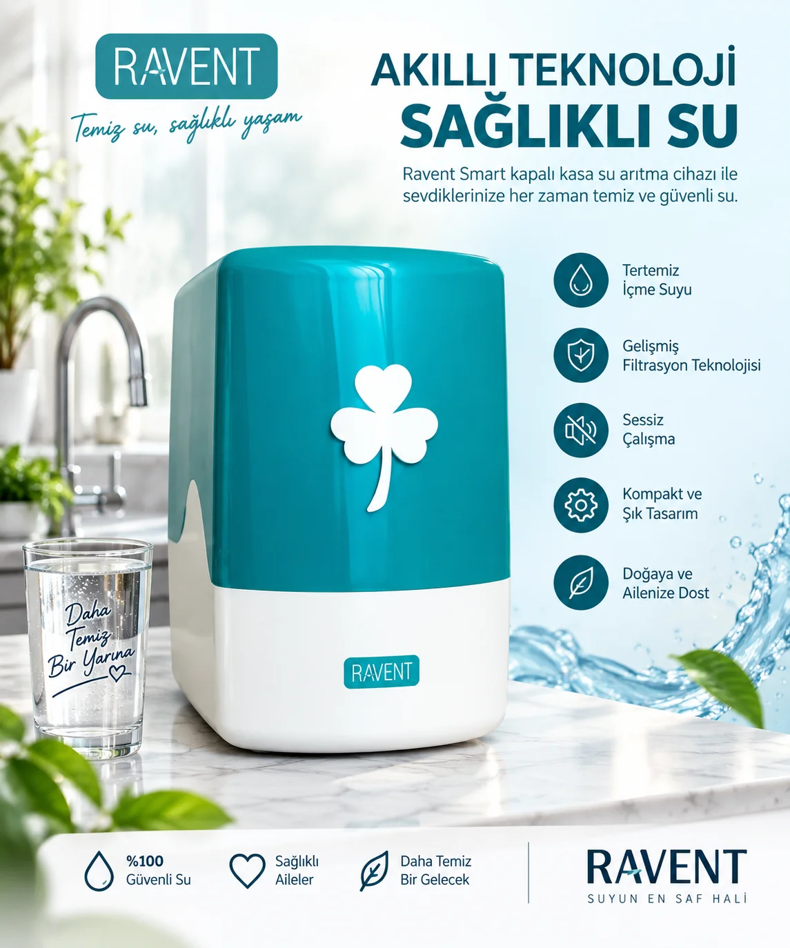Ravent Smart kapalı kasa su arıtma cihazı tanıtım görseli